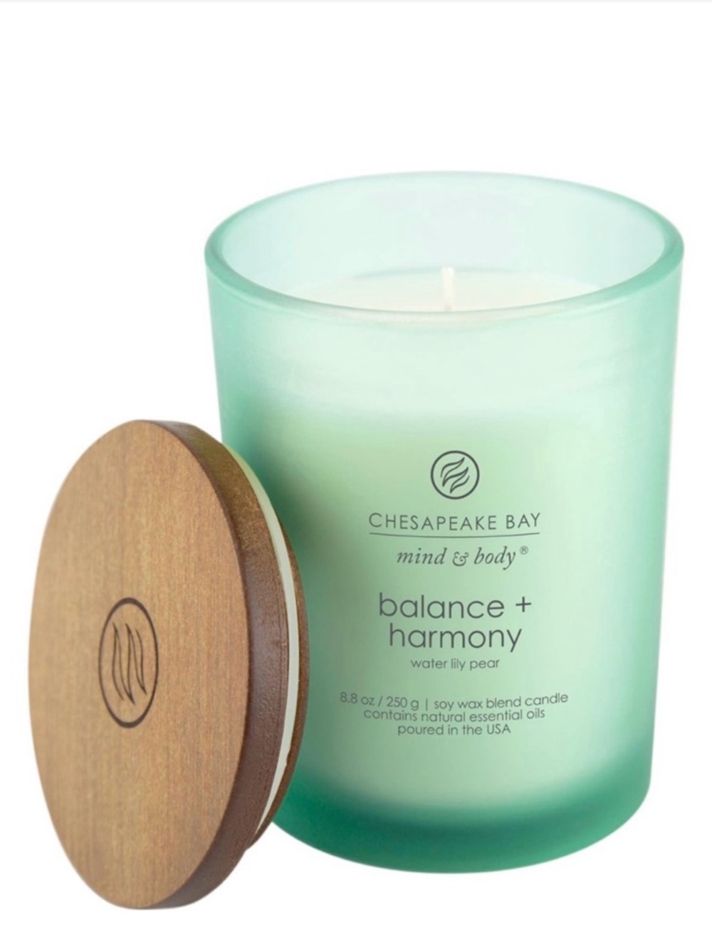 Chesapeake Bay Mint Green 'Balance + Harmony' Glass Candle